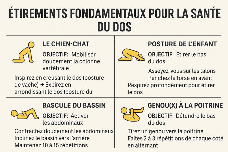 Étirements fondamentaux pour le dos, version horizontale