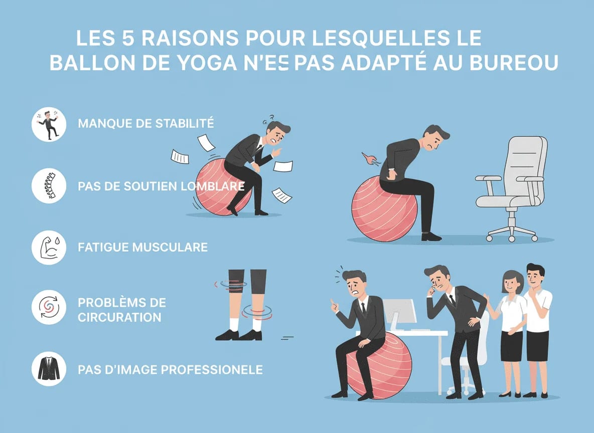 Les 5 raisons pour lesquelles le ballon de yoga n’est pas adapté au bureau
